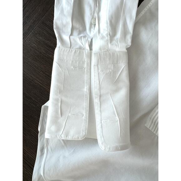 Brioni Dress Shirt Mens Large 15.5 White Tuxedo French Cuff Pintuck Pleat Italy - Picture 14 of 15